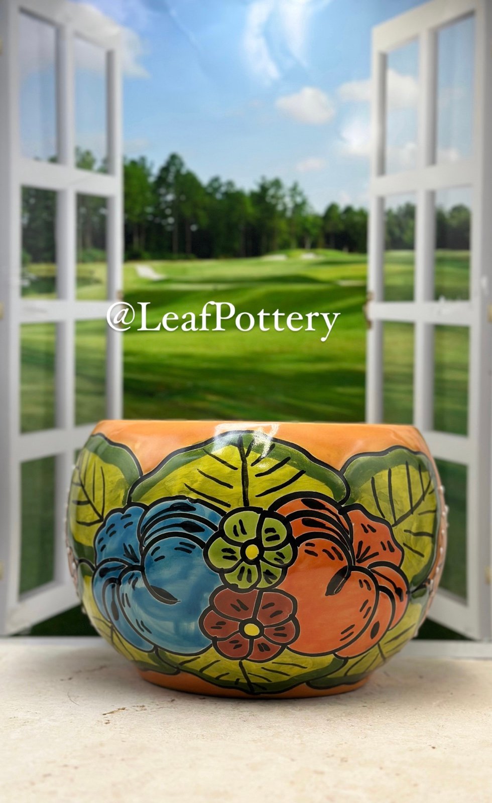 Aurelia Talavera Handmade Multi Colored Ceramic Planter Pot