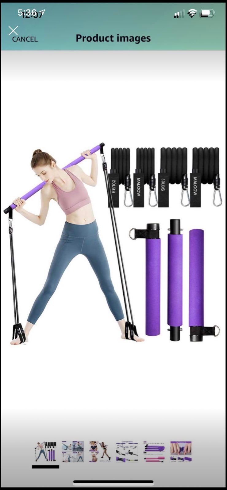 Pilates Exercise Stick Kit with bar and