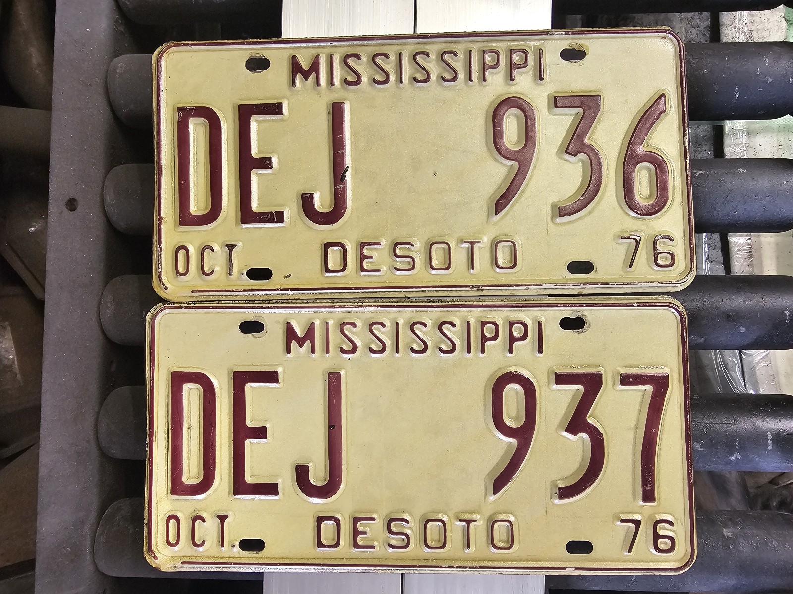 Mississippi October 1976 License Plates DeSoto County