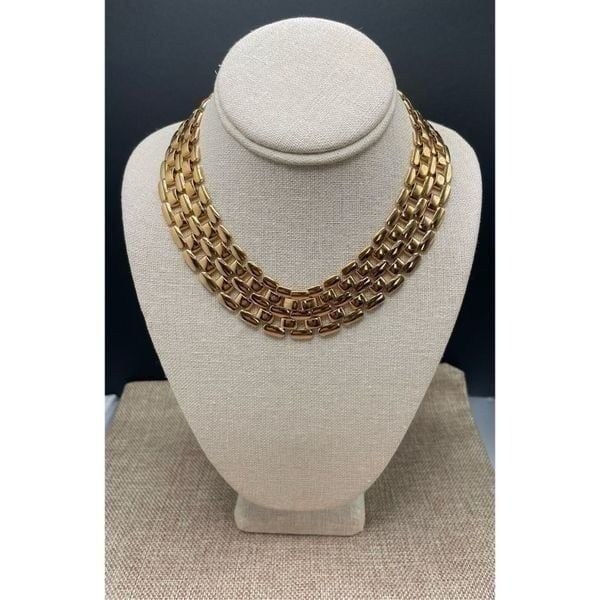 NAPIER gold plated vintage necklace panther link