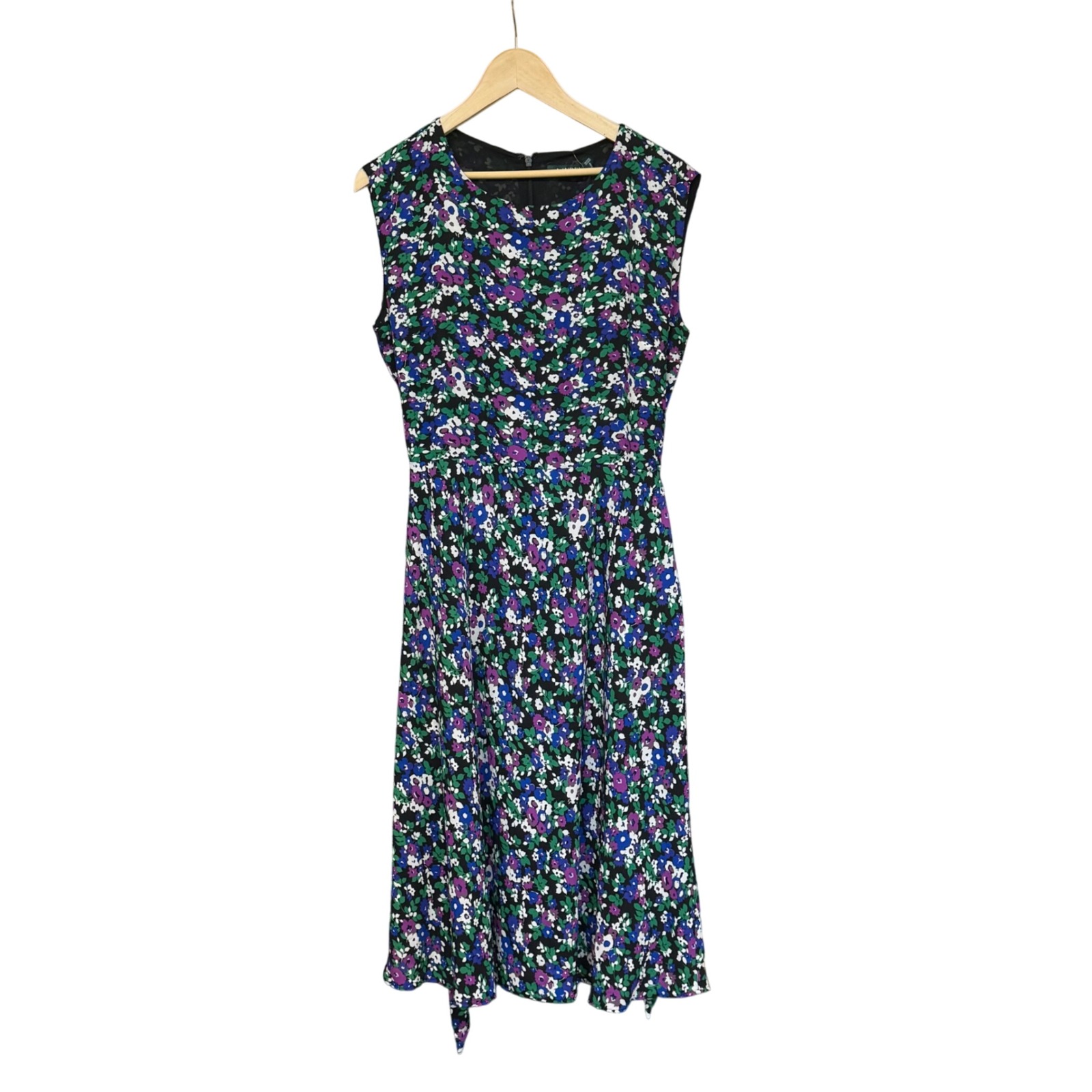 Lauren Ralph Lauren Floral Print Dress Sleeveless Casual Black Size 8