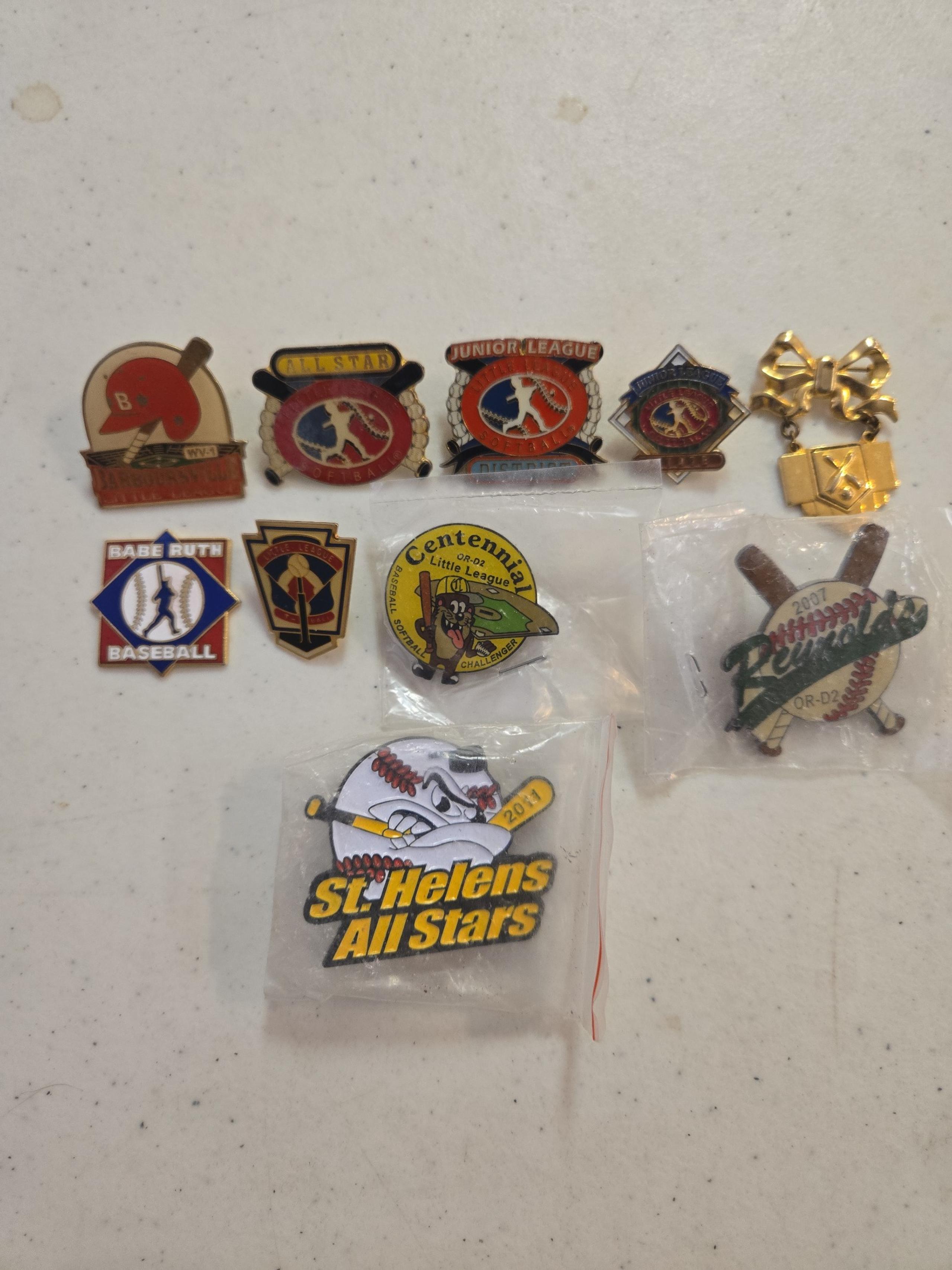 (10) Little League/Babe Ruth Lapel pin lot