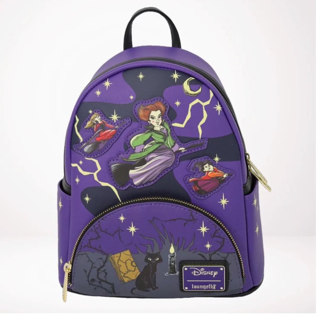 Loungefly Hocus Pocus Tonight We Fly (Glow In The Dark) Mini Backpack NWT