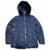 NWT Ann Taylor LOFT Velvet Puffer Jacket XS Blue Hood Faux Fur Trim Pockets