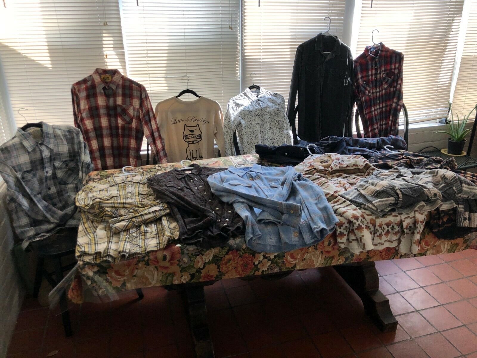 Lot of 14 Men's long sleeve shirts (M-L); BBC, PRPS, True Religion, Zara, & more