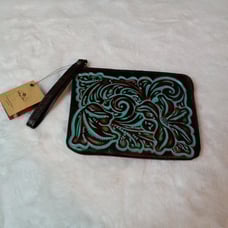 Patricia Nash Cassini Tooled Floral Leather Wristlet
