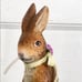 Vintage Bunny Rabbit Statue Chalk Plaster Easter Basket Eggs Old World Style