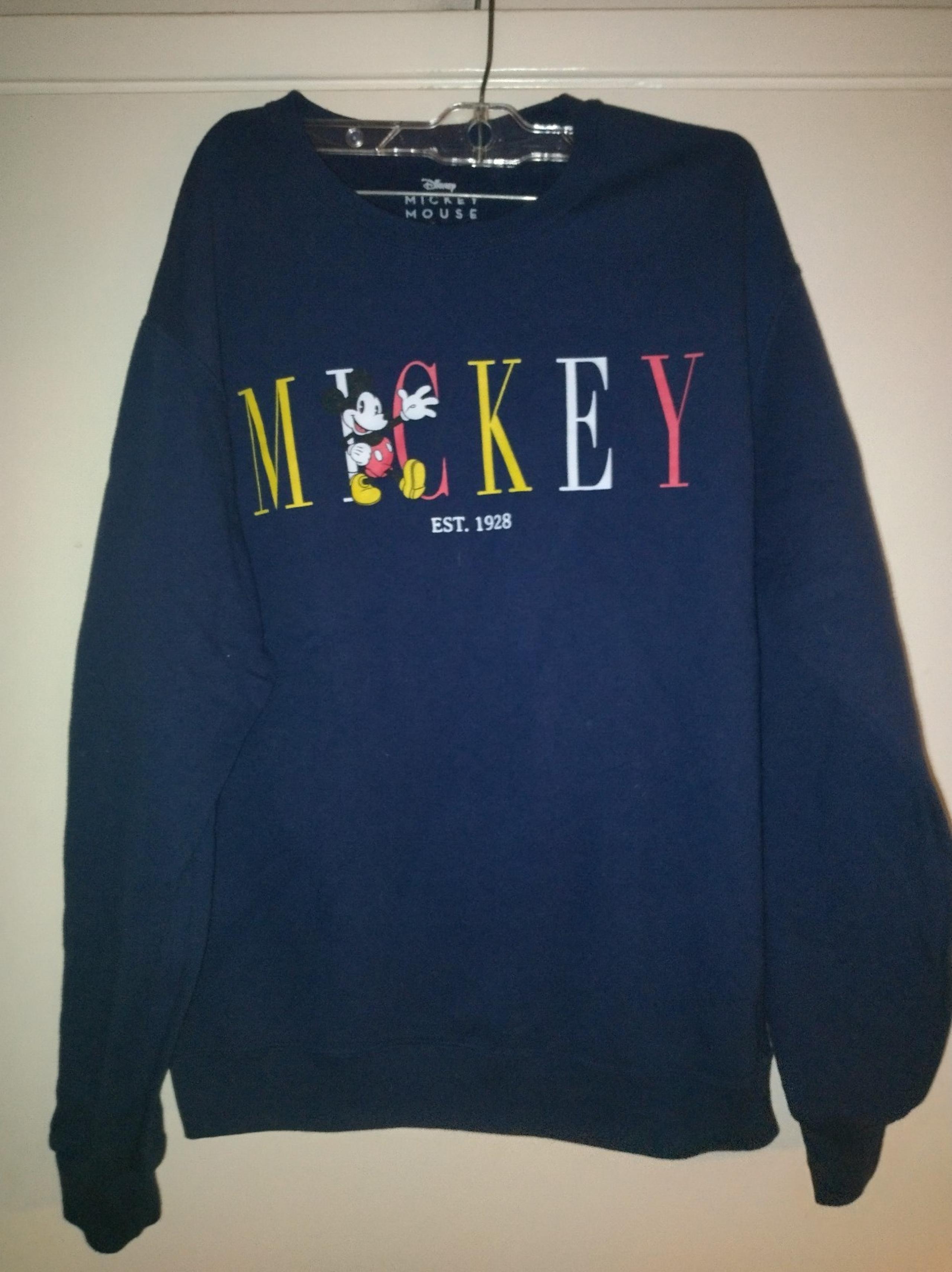 Mens navy blue small Mickey Mouse Disney sweater