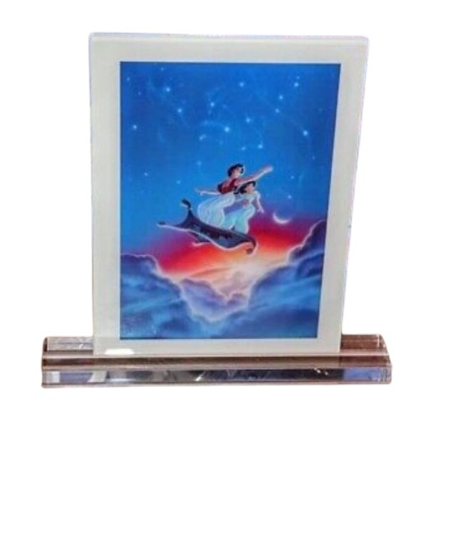 Disney Aladdin acrylic with Disney drop pin exclusive with authencity new in box