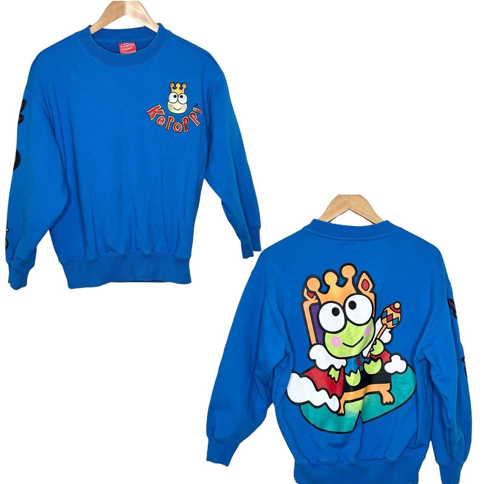 Sanrio x Dumbgood Keroppi Sweatshirt Womens XS King Graphic Crewneck Hello Kitty