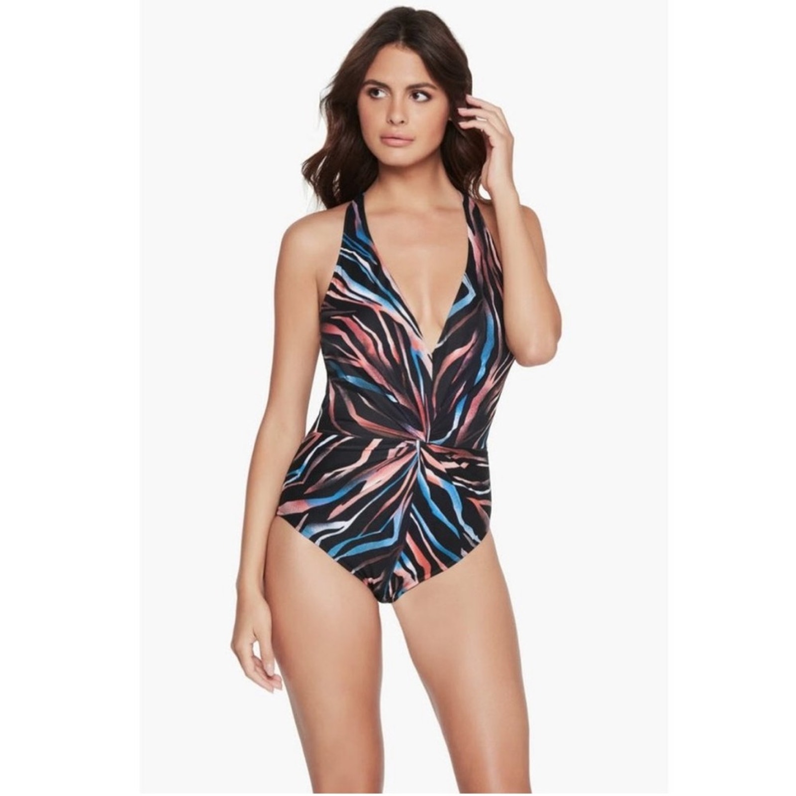 Magicsuit Black Slim Key Ring Back Tigress Drew One Piece Swimsuit Multi 16