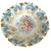 R S Prussia Serving Bowl 10 1/2” Pink Yellow White Roses Blue Tint Hold Leaves