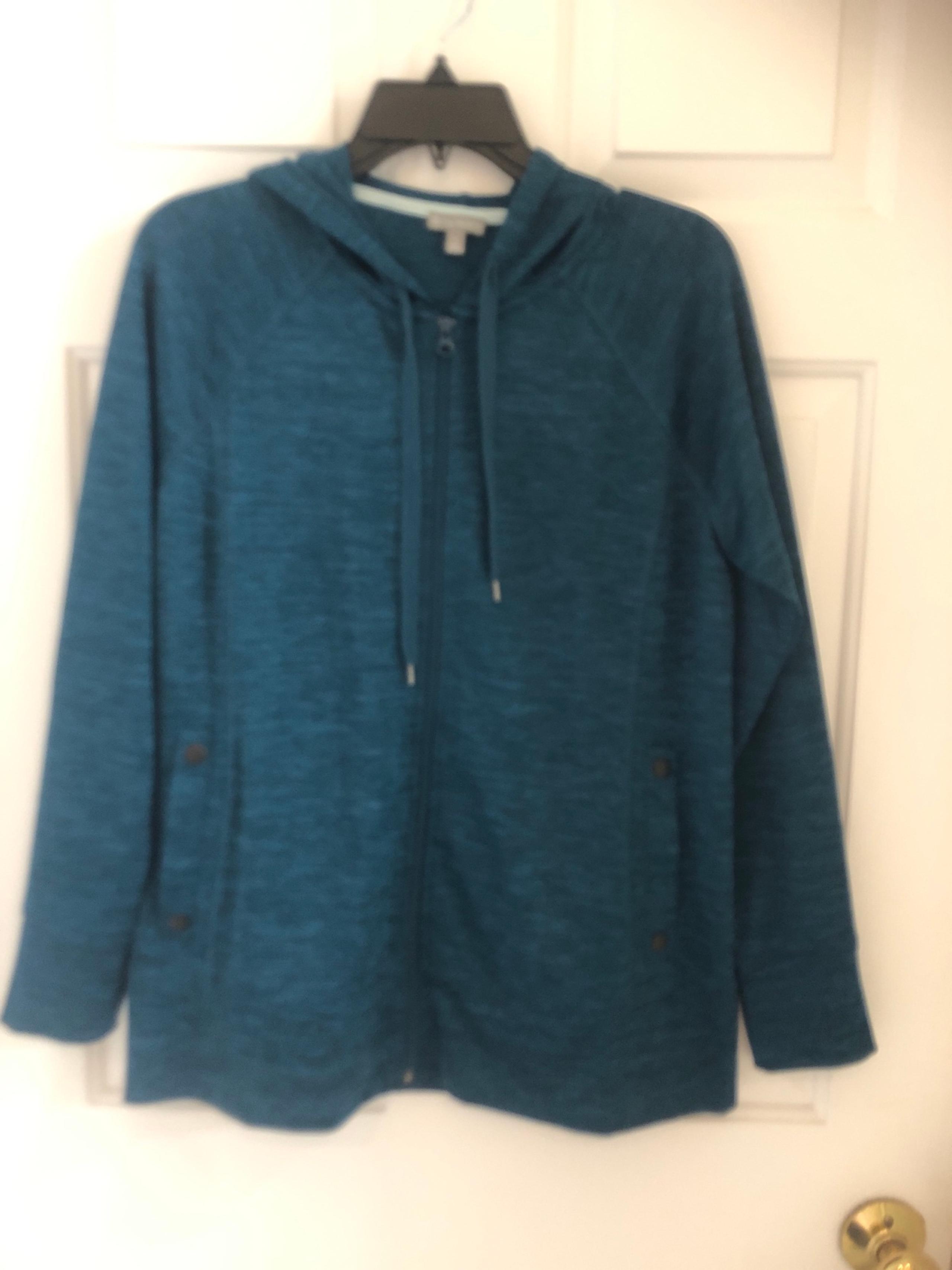 T by Talbots teal small active zip up jacket