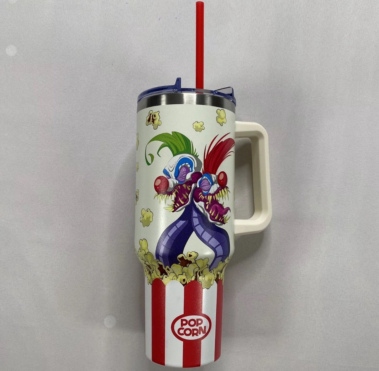 Popcorn Klowns Travel Tumbler with Straw 40 oz. - Killer Klowns from Outer Space
