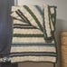 Handmade Afghan Brand New Hand Crocheted Blanket Queen 82in x 74in Green Blue