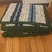 Handmade Afghan Brand New Hand Crocheted Blanket Queen 82in x 74in Green Blue