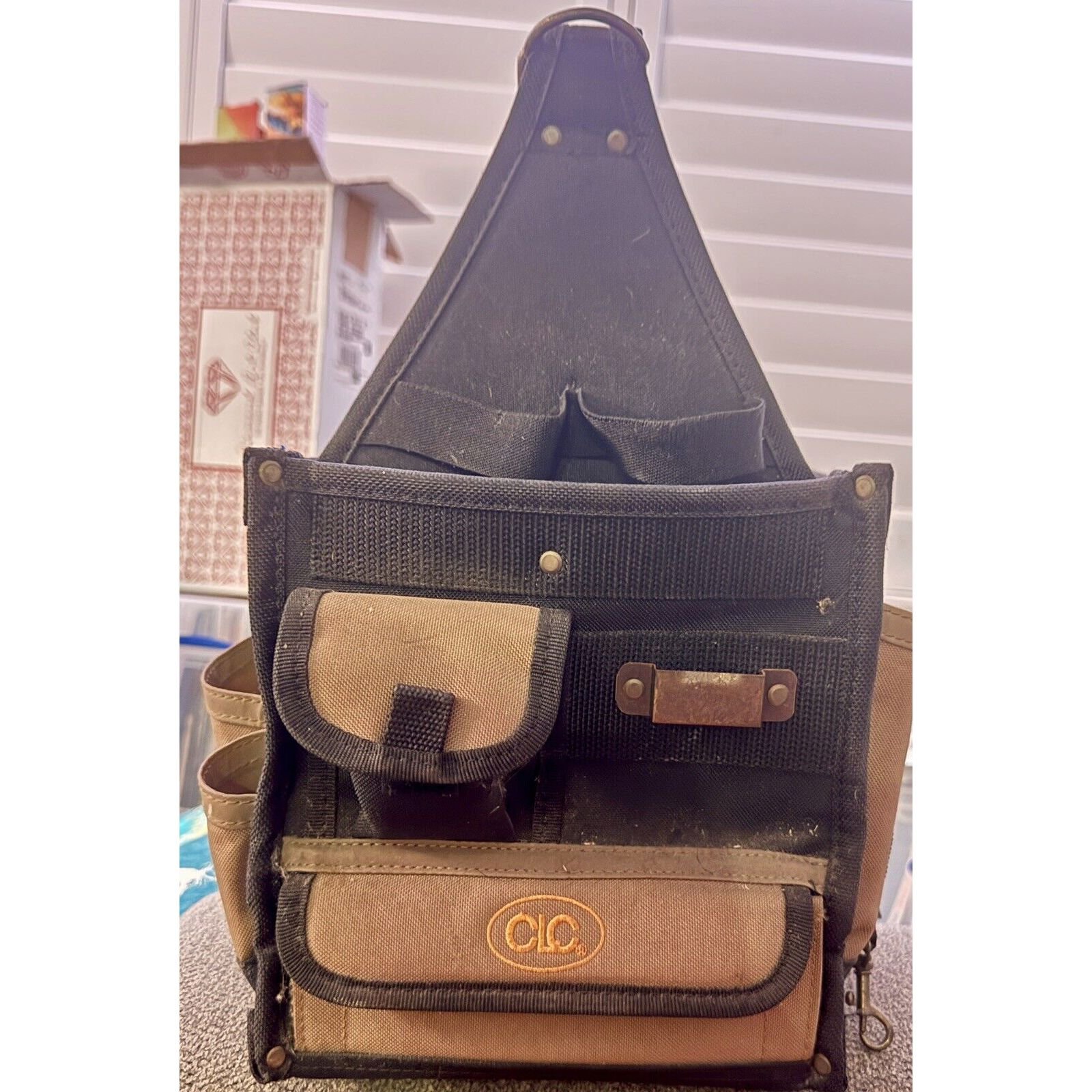 CLC 8 in. W X 14 in. H Polyester Tool Carrier 25 pocket Black/Tan 1 pc
