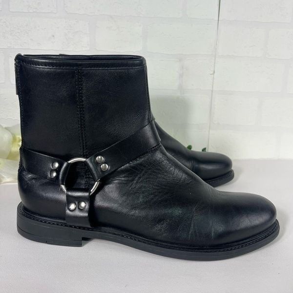 Avellini Womens Harness ankle Boots Size EU 39 US 8.5 Black Portugal Leather