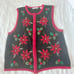 Vintage One Step Up Christmas Knit Sweater Vest Button up Size XL.