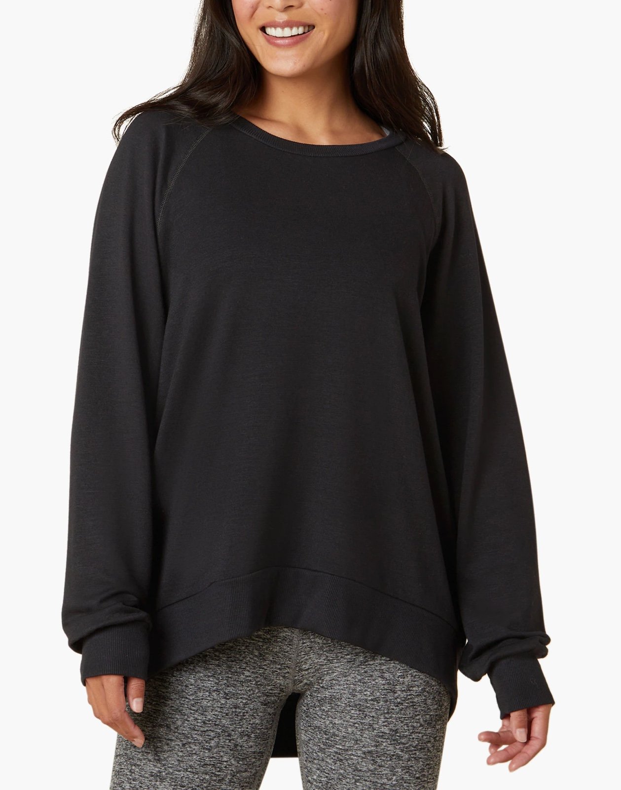 Beyond Yoga Cozy Fleece Saturday Oversized Pullover Long-Sleeve Women’s XS Black