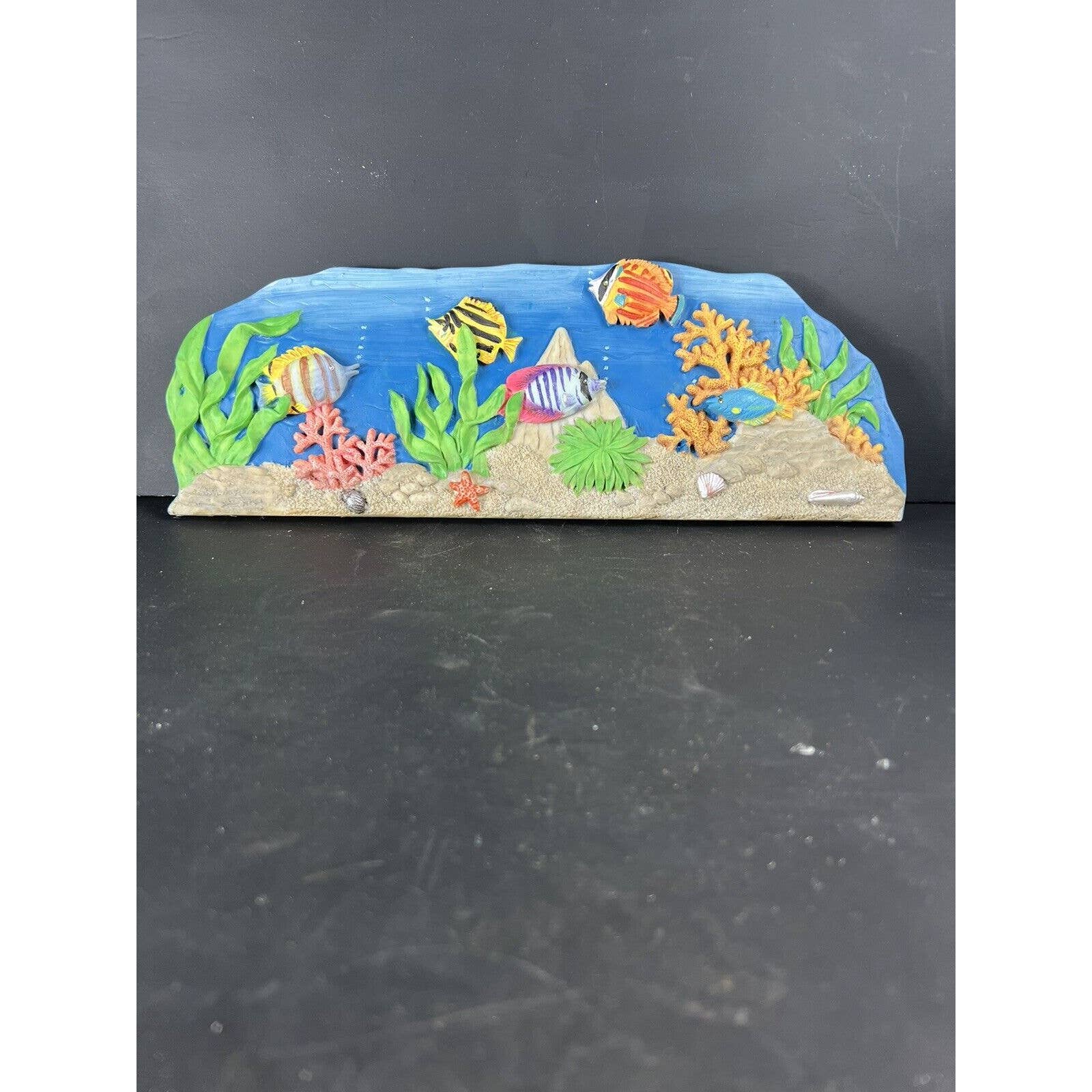 Vintage NOS Aquarium Wall Plate Decor Backdrop Underwater Accessories Fish Tank