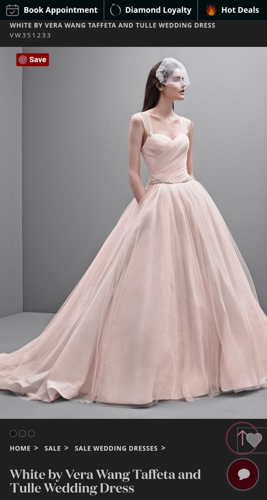 Vera Wang Blush Pink Wedding Dress