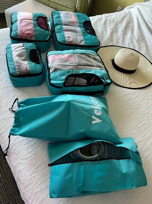 6 Set of Various Colored Packing Cubes in 4 Sizes Packing Cubes for Travel