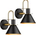 Industrial Wall Sconce Set of 2, HWH Modern 1-Light Bathroom Medium, Black *2