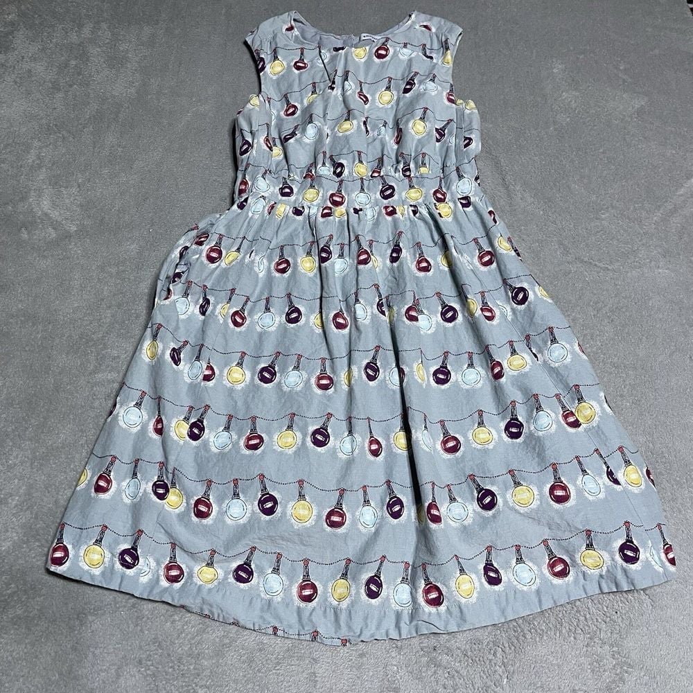 Emily and Fin Dress Womens Large Lucy Dress Ornamental Lights Blue Sleeveless