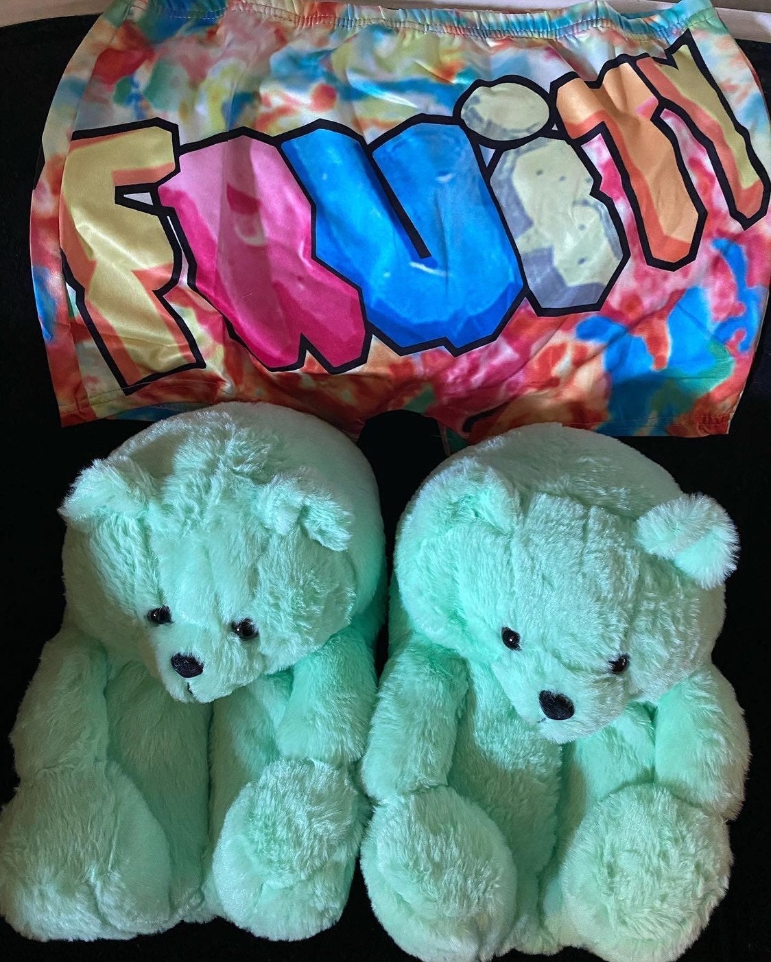 Teddy bear house slipper. One size fits all up to womens 11