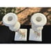 Pair Of Gorgeous Italian Applied Flower Candle Sticks 9.5” Tall -O4