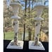Pair Of Gorgeous Italian Applied Flower Candle Sticks 9.5” Tall -O4