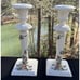 Pair Of Gorgeous Italian Applied Flower Candle Sticks 9.5” Tall -O4
