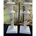 Pair Of Gorgeous Italian Applied Flower Candle Sticks 9.5” Tall -O4