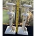 Pair Of Gorgeous Italian Applied Flower Candle Sticks 9.5” Tall -O4