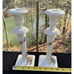 Pair Of Gorgeous Italian Applied Flower Candle Sticks 9.5” Tall -O4