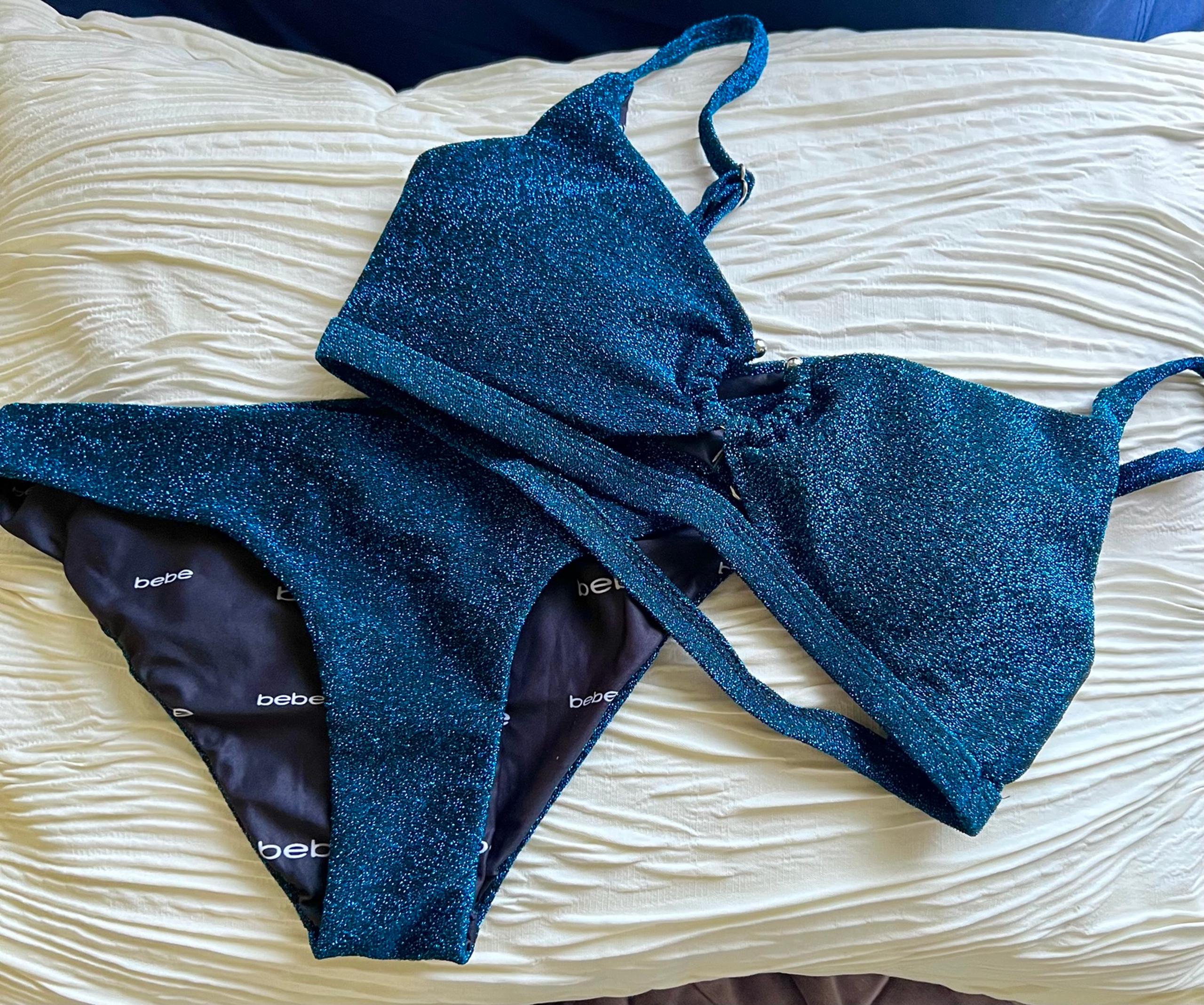 Bebe blue shimmer bikini