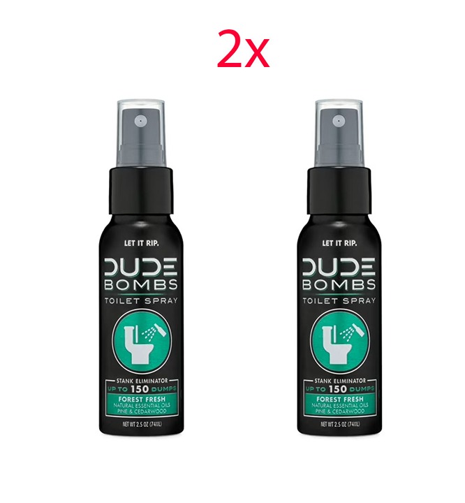 New 2x Dude Bombs Toilet Spray 2.5oz Bundle Expedited Shipping Fast