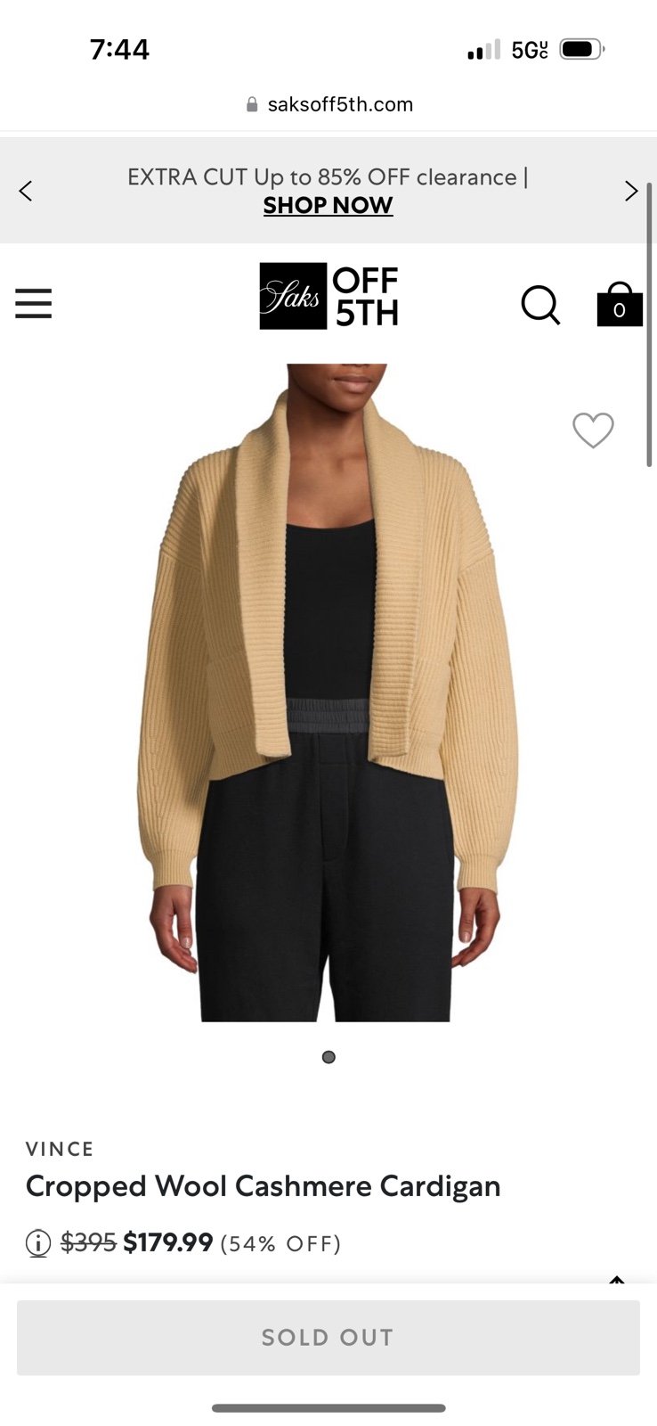 Vince wool and cashmere blend beige cardigan