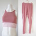 NWOT Nylora Set Mauve Pink Crop Top with Built In Bra and Leggings S