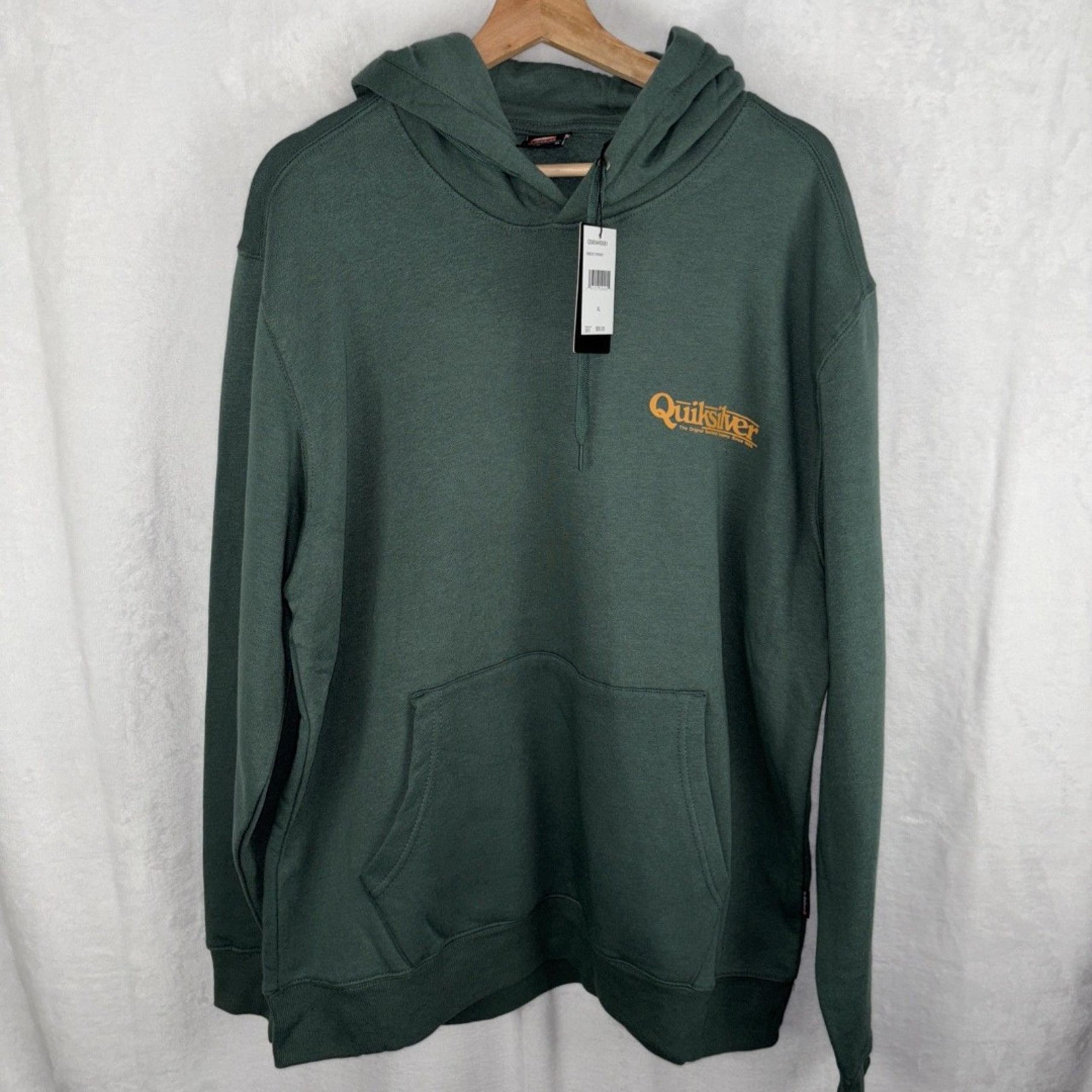 Quiksilver Men's Hoodie Fleece Long Sleeve Green Topiary NWT Size XL