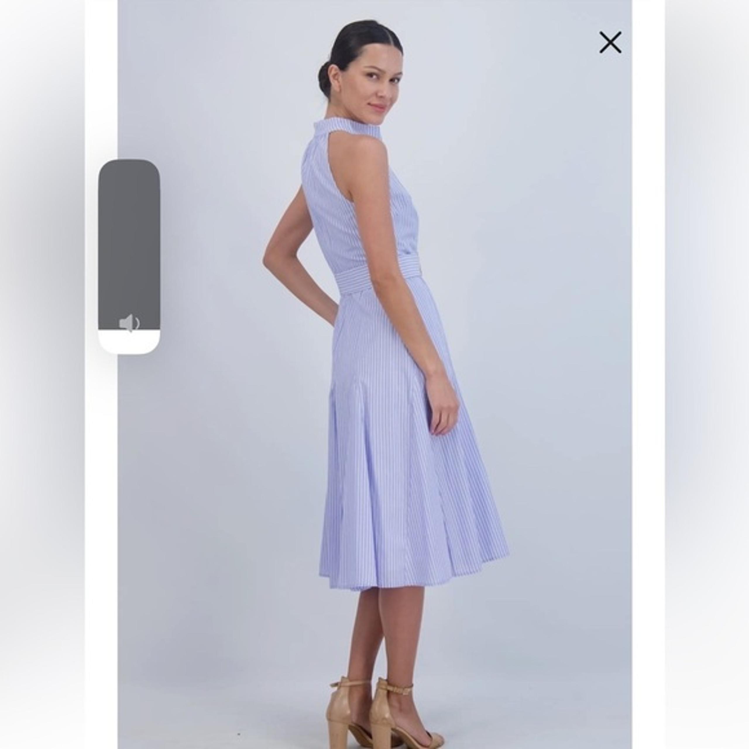Eliza J Striped Sleeveless Shirtdress