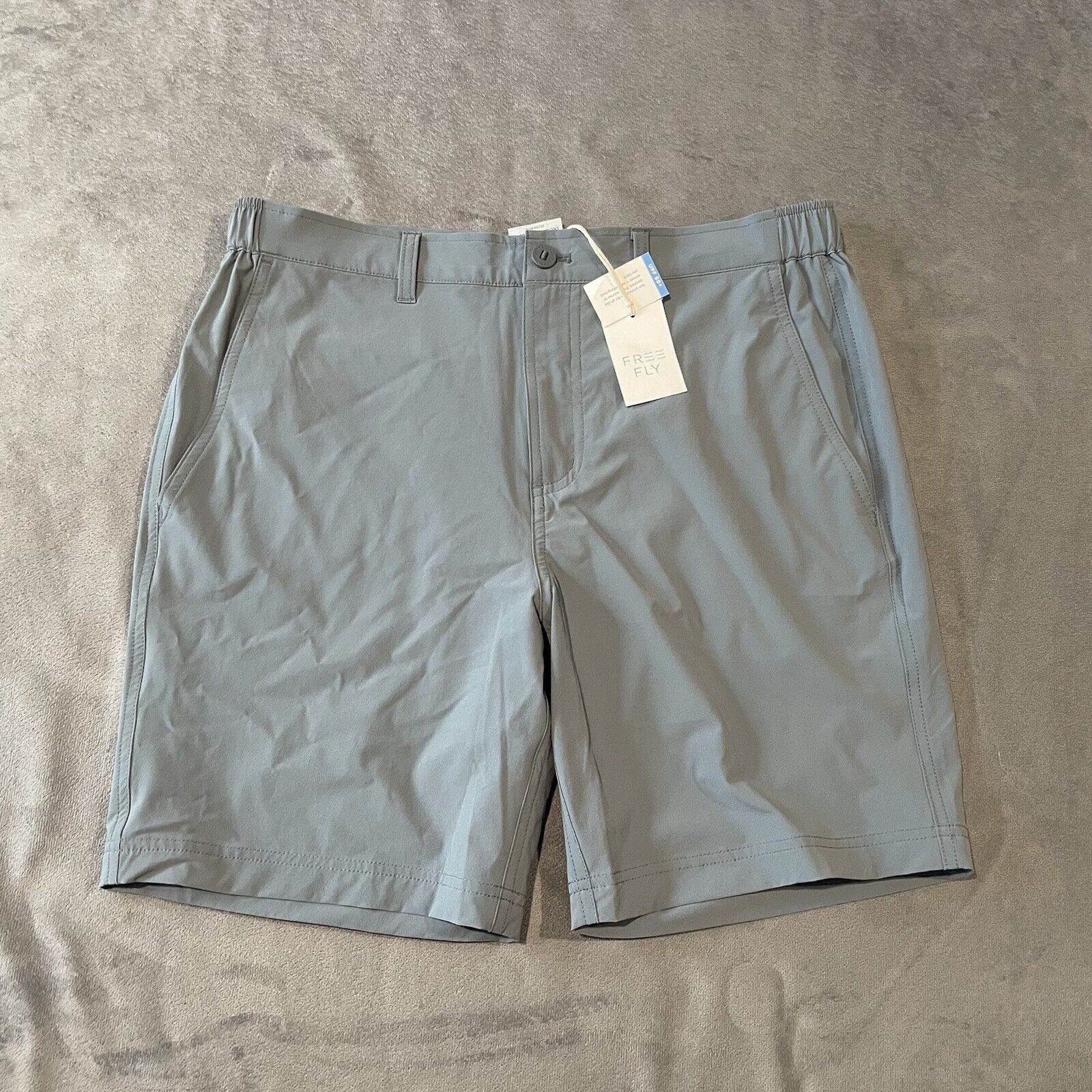 Free Fly Shorts Mens Medium Gray Latitude Athleisure Performance Stretch NWT