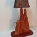 Vintage Cypress Wood Lamp