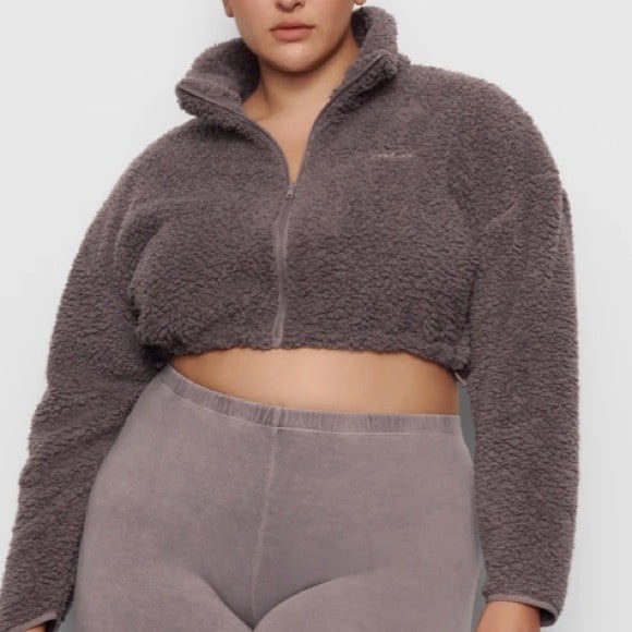 Skims Teddy Cropped Zip Up