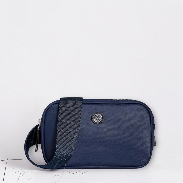 NEW! Tory Burch Navy Blue Nylon Virgina Belt Bag