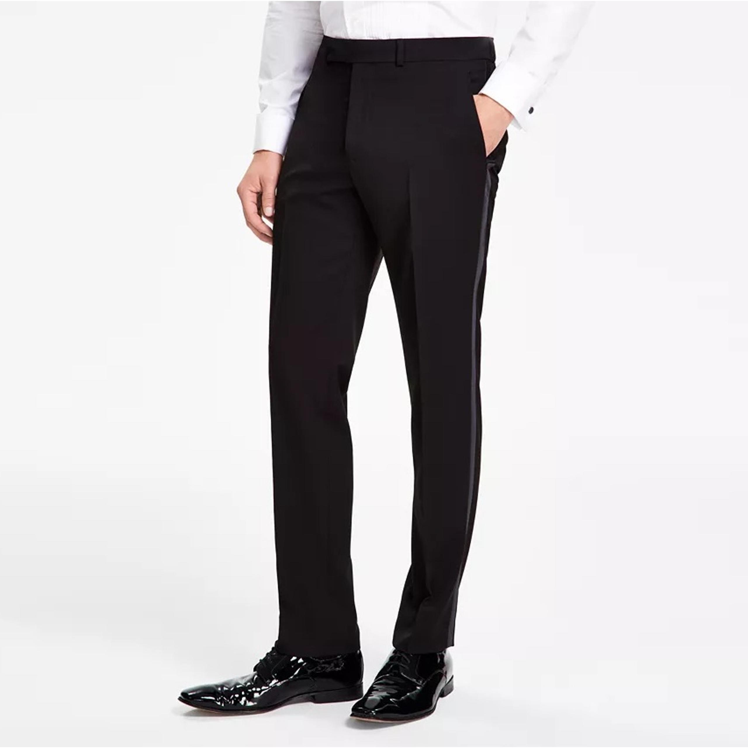 Kenneth Cole Reaction Men's Black Slim-Fit Ready Flex Formal Dress Pants 35W 32L