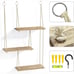 3 Tier Boho Wall Decor Plant Rack Floating Shelves