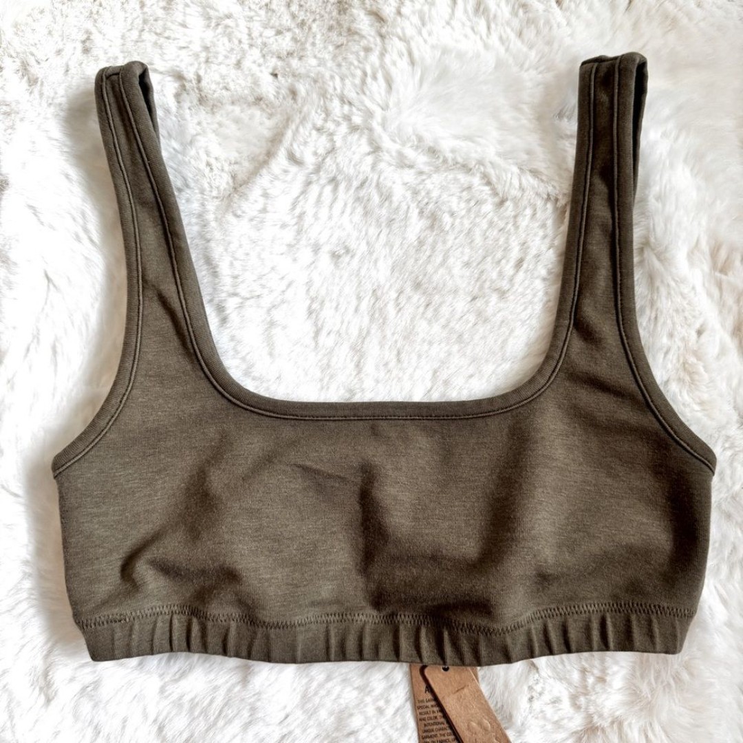 Skims Outdoor Scoop Bralette XXS - Army Green