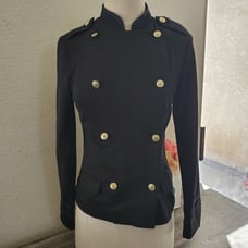 Love Tree Black Double Military Jacket
